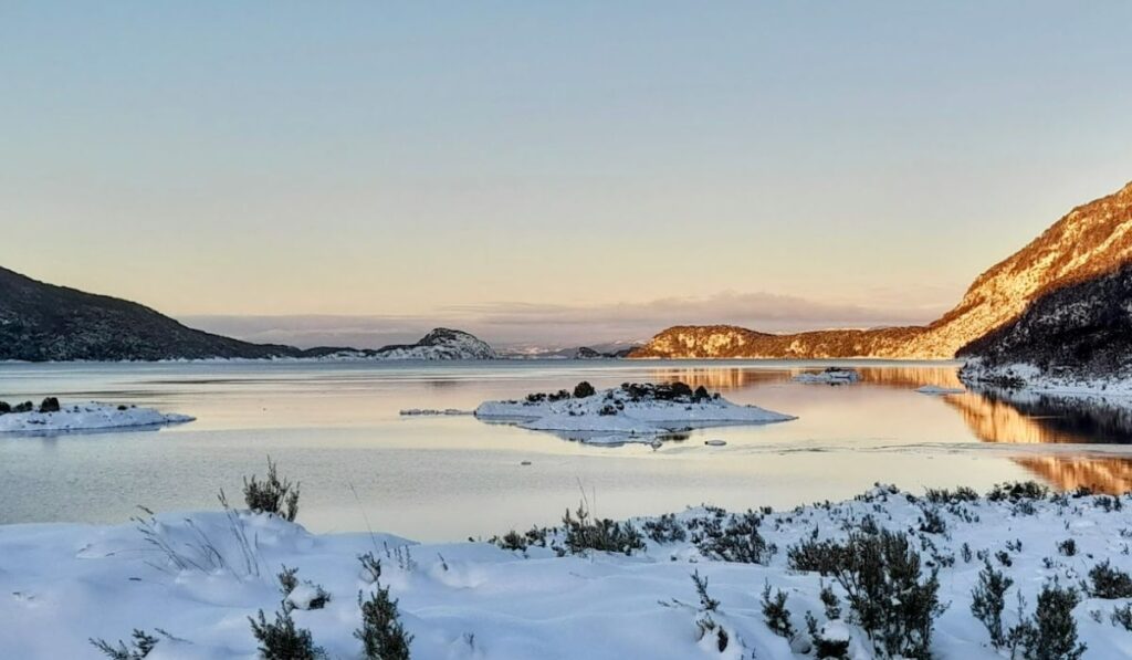 Paisajes del Parque Nacional Tierra del Fuego nevado